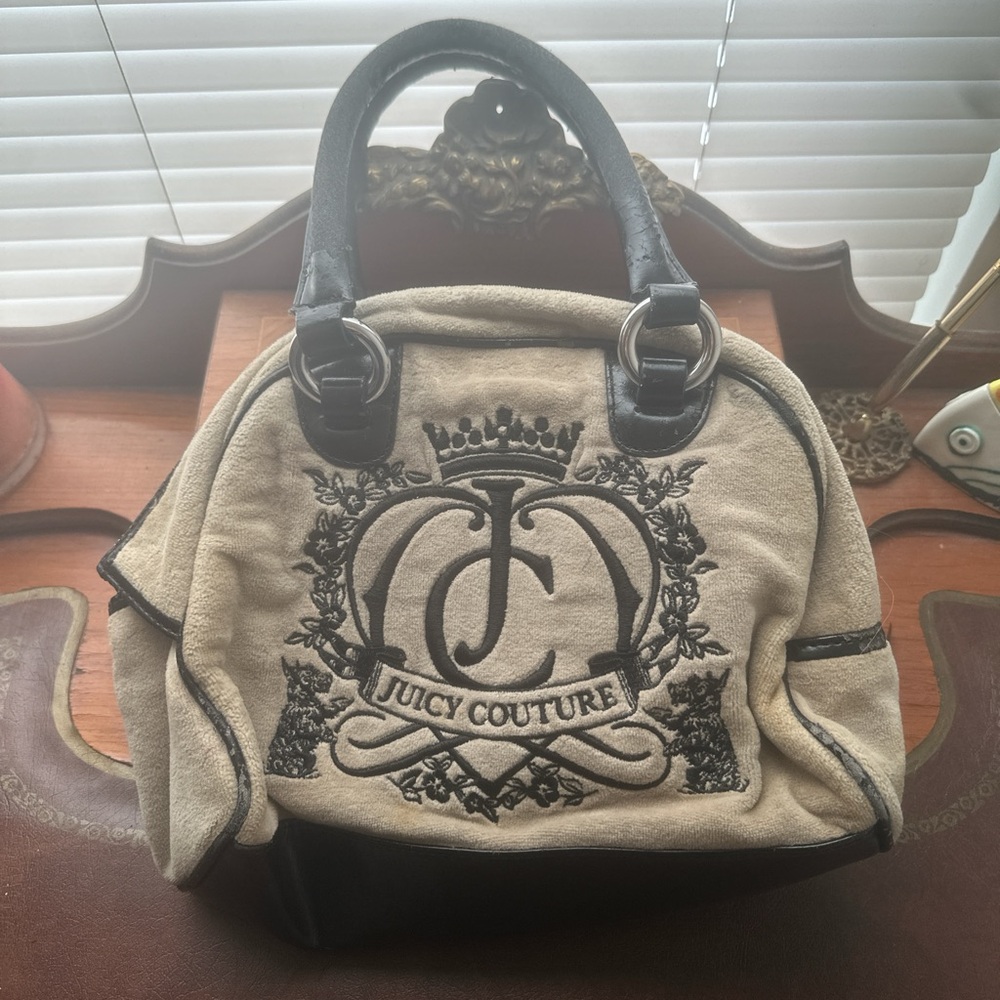 Juicy Couture Black and Cream Satchel